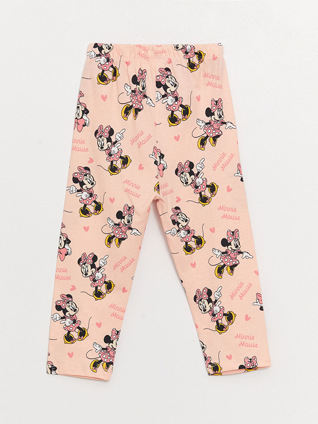 LCW baby Açık Pembe Baskılı Gömlek Yaka Uzun Kollu Minnie Mouse Baskılı Kız Bebek Pijama Takımı - 4