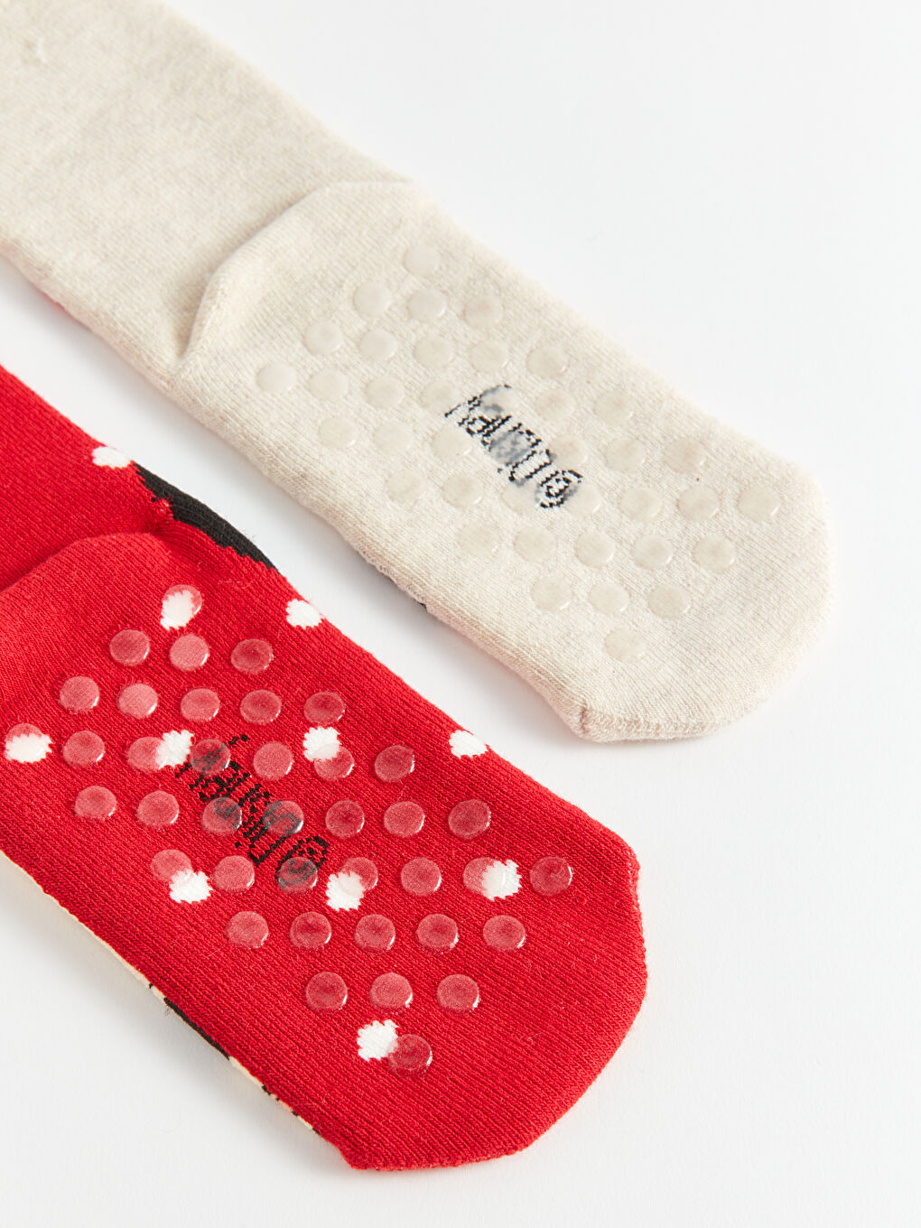 Kırmızı Minnie Mouse Desenli Kız Çocuk Havlu Soket Çorap 2'li-4