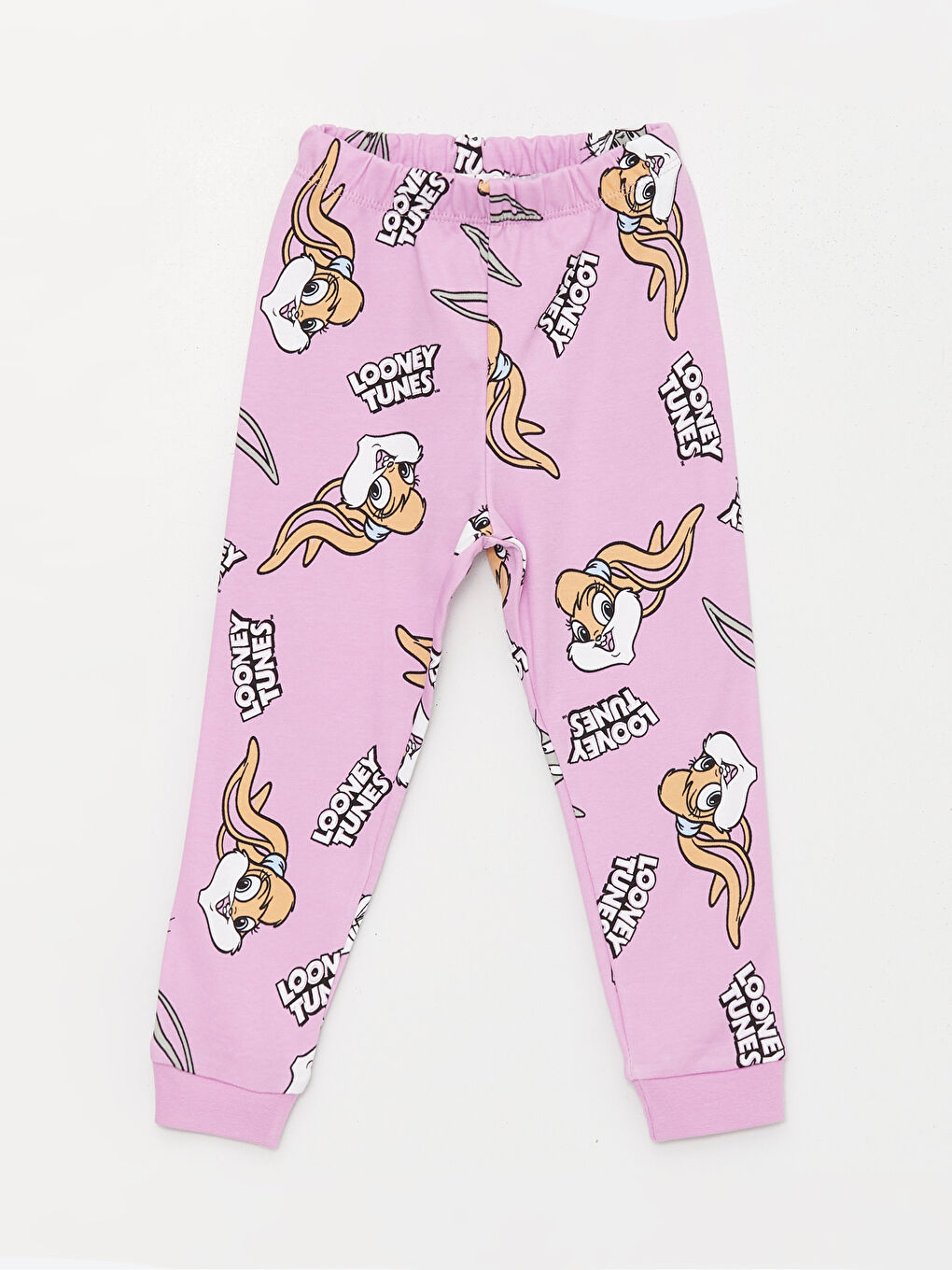 Crew Neck Long Sleeve Looney Tunes Printed Baby Girl Pajama Set-3