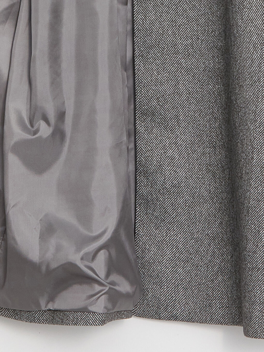 Antrasit Ceket Yaka Desenli Kadın Kaşe Kaban-7