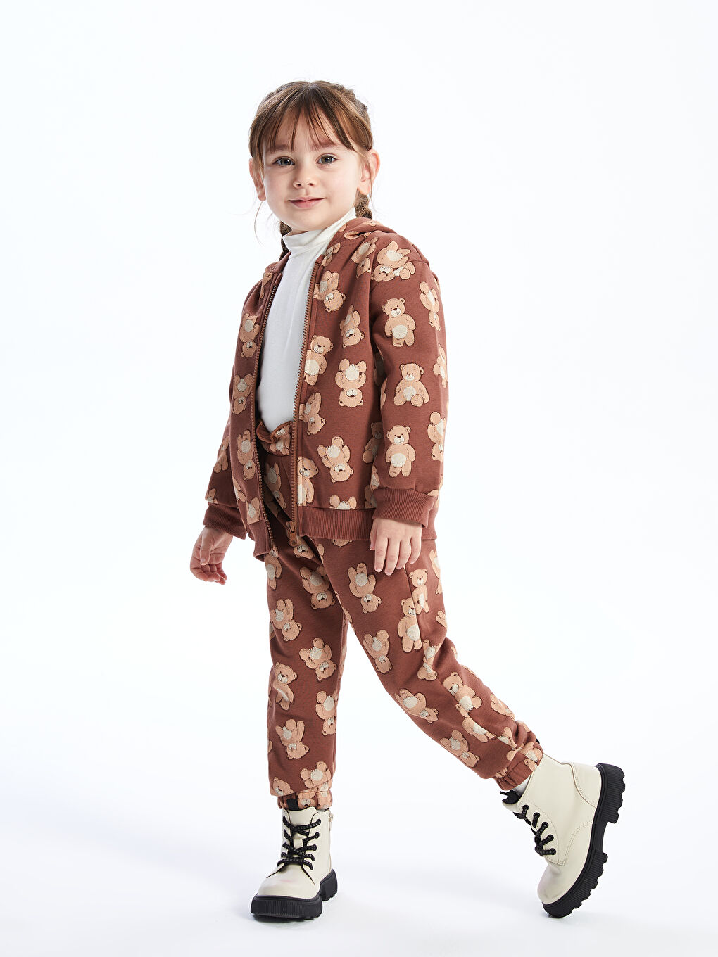 بنطلون رياضي مطبوع بخصر مرن - بنات رضع