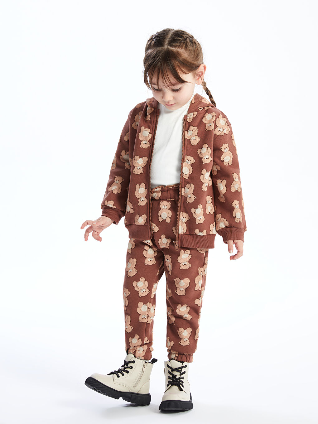 بنطلون رياضي مطبوع بخصر مرن - بنات رضع-1