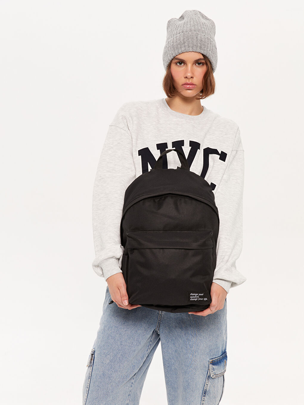 Women's Backpack with Tag Detail