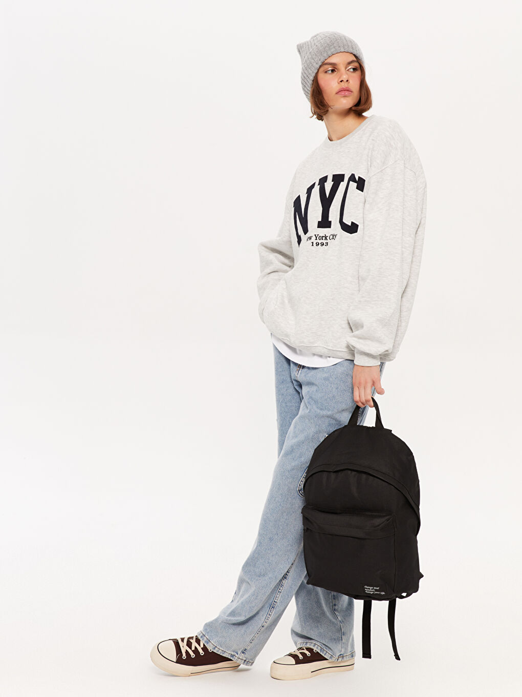 Women's Backpack with Tag Detail-1