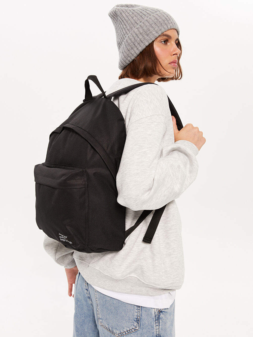 Women's Backpack with Tag Detail-2