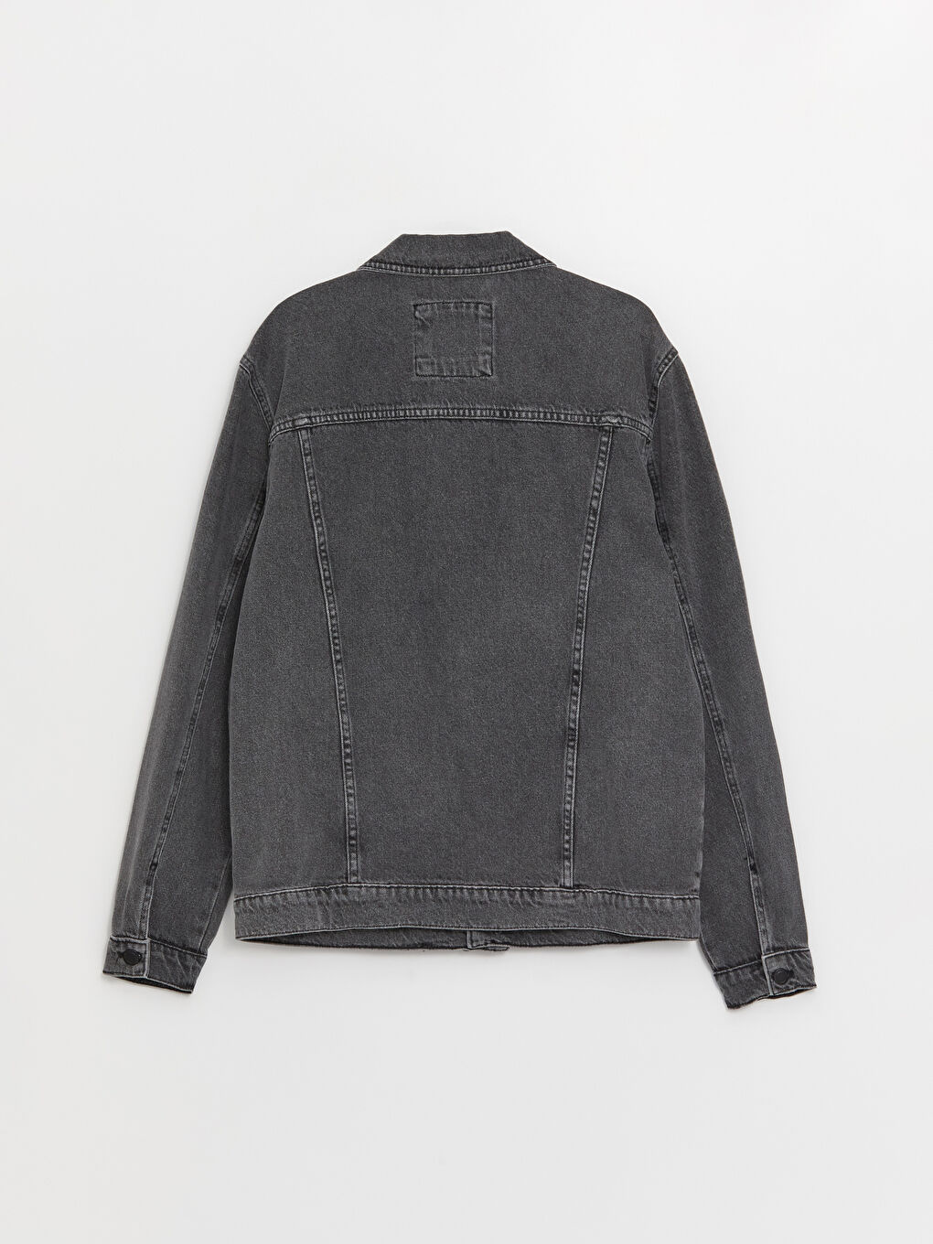 Gri Standart Kalıp Erkek Jean Ceket-6