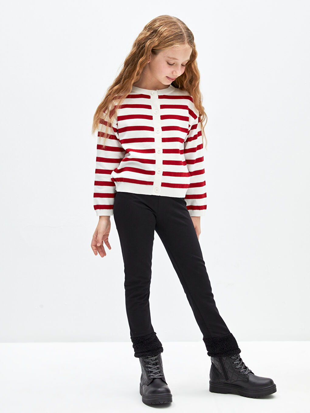 LCW Kids Girls' Leggings with Elasticated Waist -W3BJ34Z4-CVL