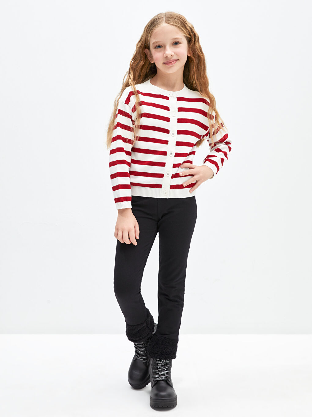 LCW Kids Girls' Leggings with Elasticated Waist -W3BJ34Z4-CVL