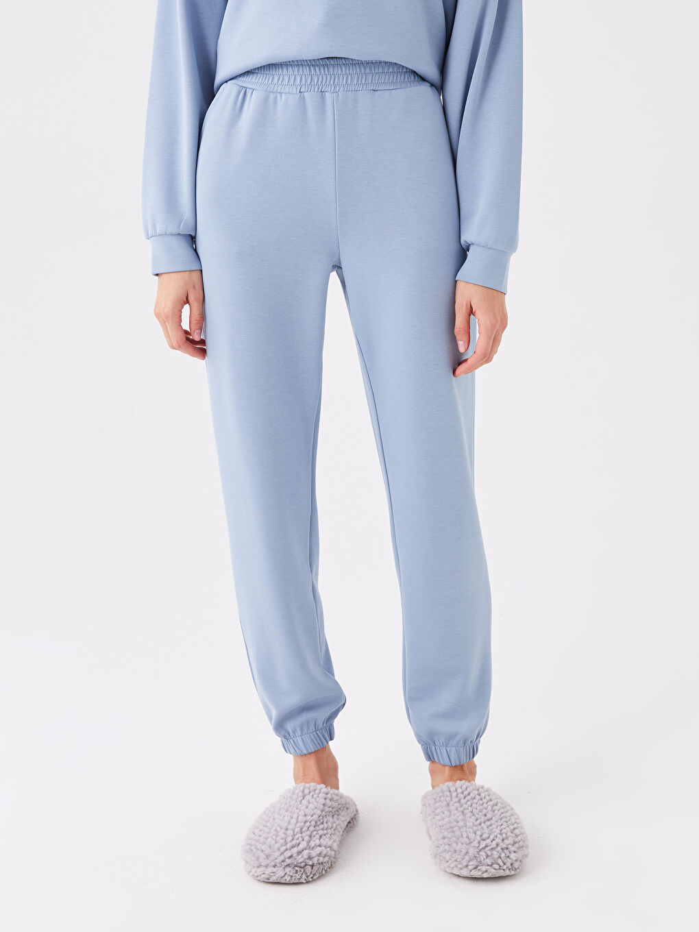 Mavi Kadın Beli Lastikli Düz Jogger Pijama Altı-2
