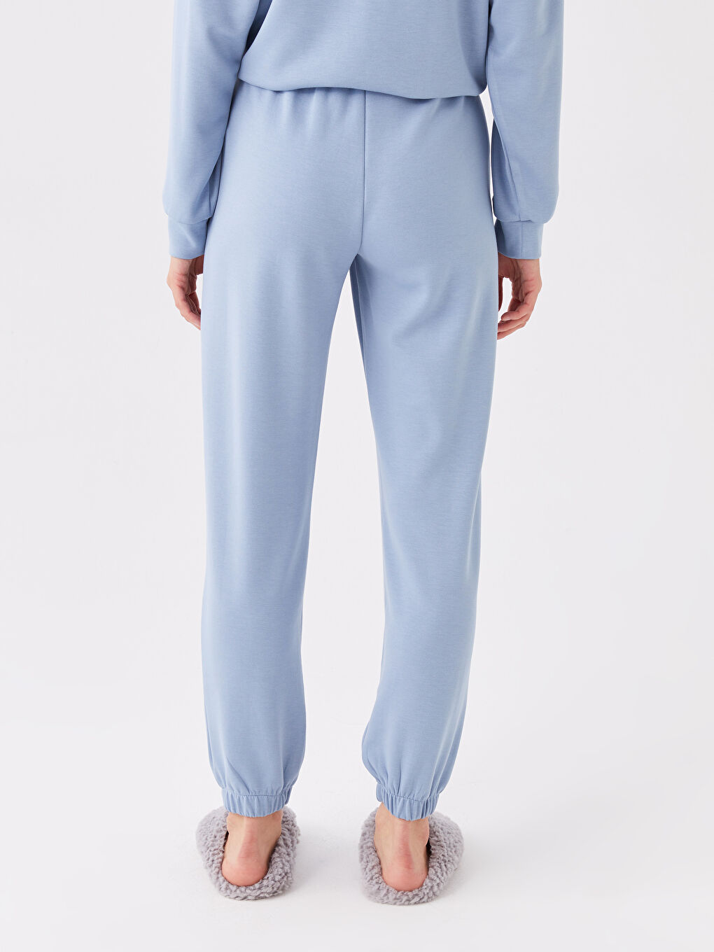 Mavi Kadın Beli Lastikli Düz Jogger Pijama Altı-3