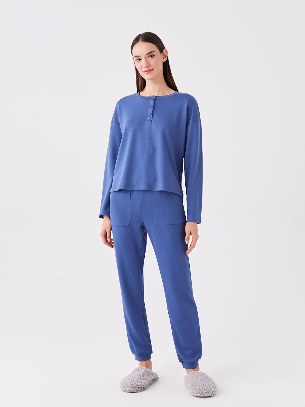 LCW DREAM Damen Pyjama-Hosen mit elastischem Bund und schlichtem Design -W3BJ50Z8-HRQ