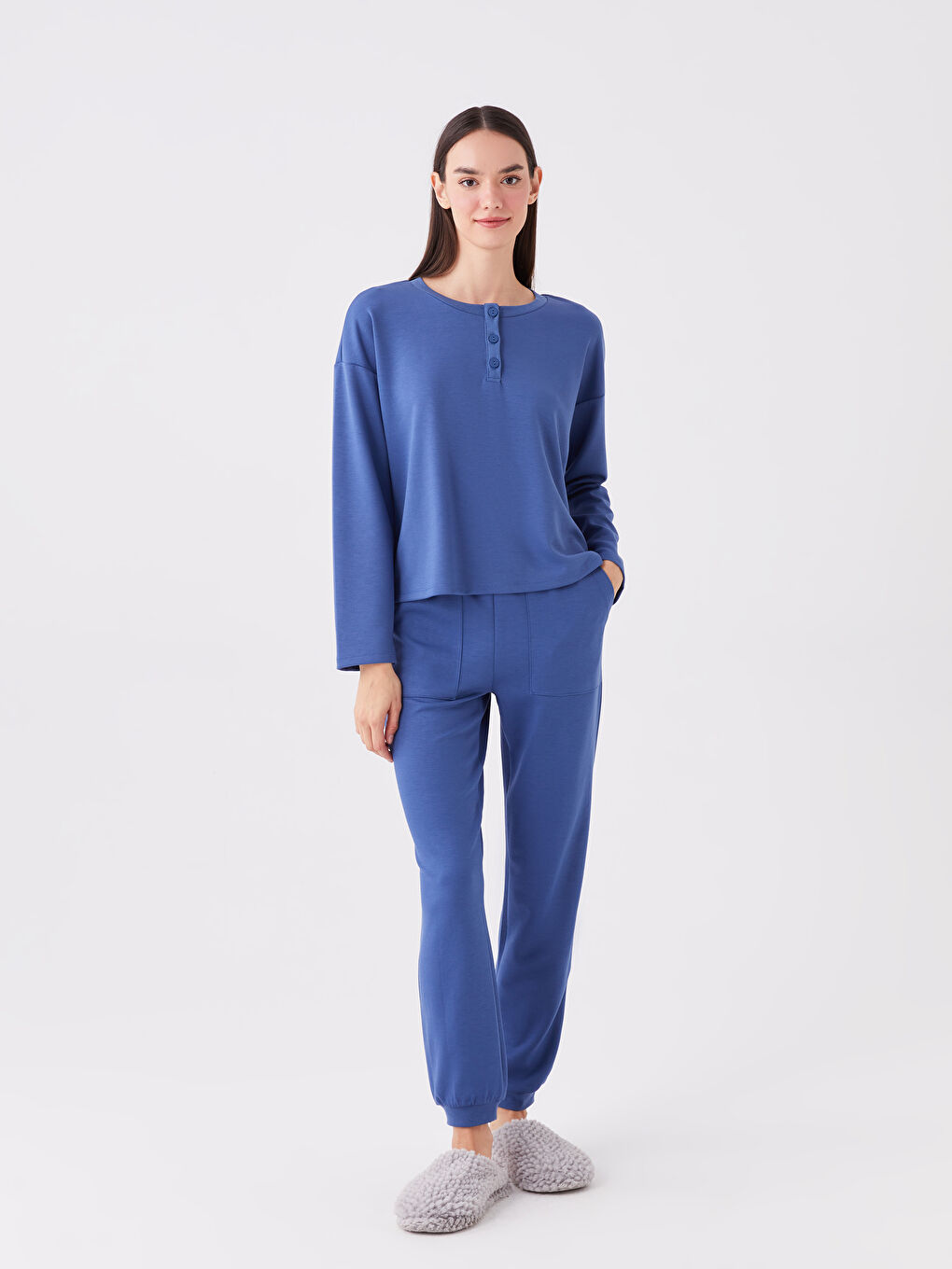 LCW DREAM Damen Pyjama-Hosen mit elastischem Bund und schlichtem Design -W3BJ50Z8-HRQ