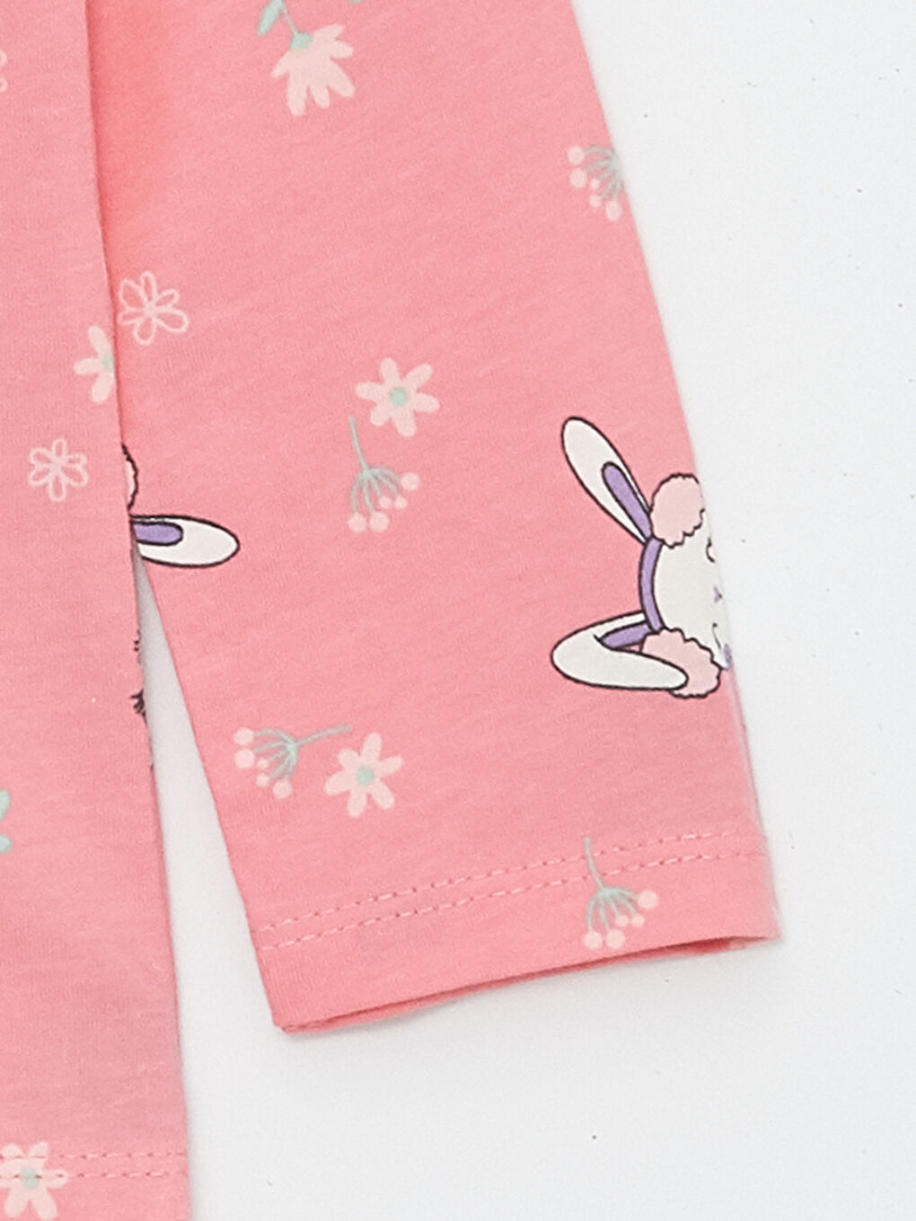 Pembe Gömlek Yaka Uzun Kollu Desenli Pamuklu Kız Bebek Pijama Takımı-3