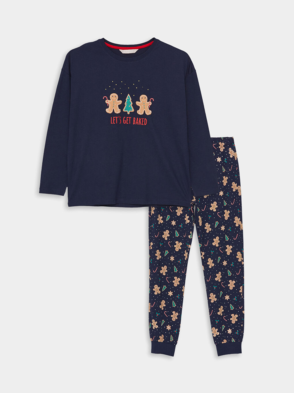 LCW DREAM Crew Neck New Year Themed Women's Pyjama Set -W3BJ64Z8-LSJ