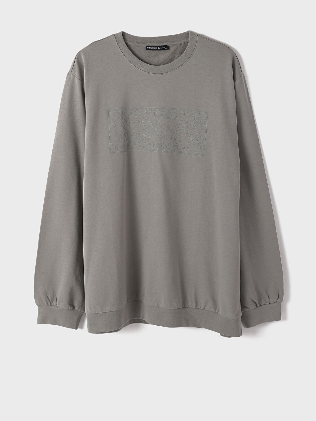 Crew Neck Long Sleeve Printed Men's Sweatshirt