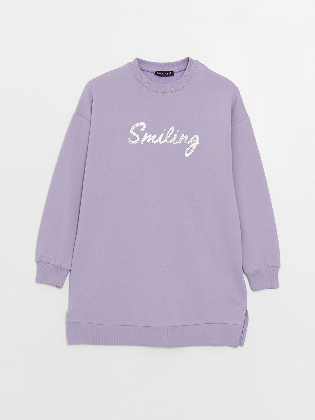 Crew Neck Printed Long Sleeve Oversize Women's Sweatshirt Tunic-5