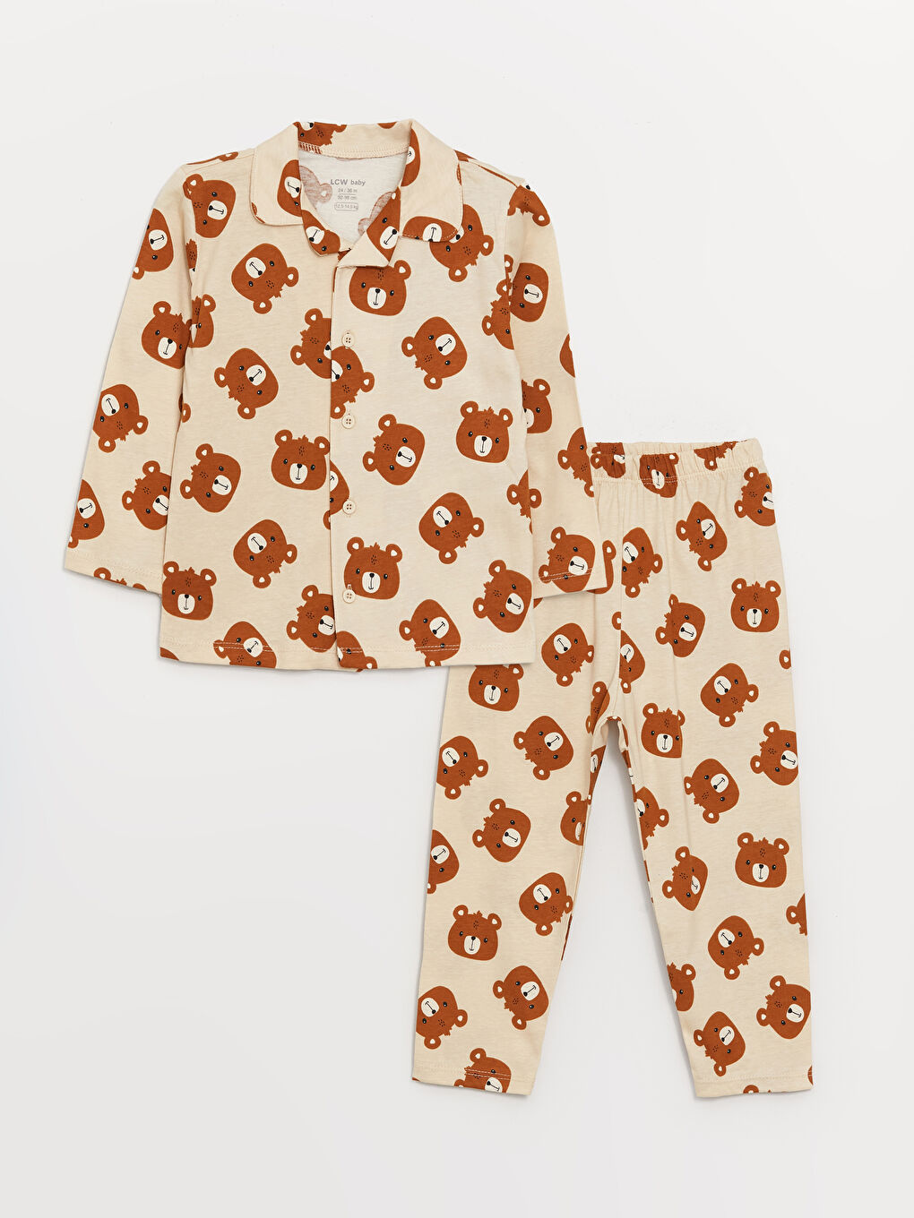 Ensemble de Pyjama pour Bébé Garçons à Col de Chemise Imprimé à Manches Longues