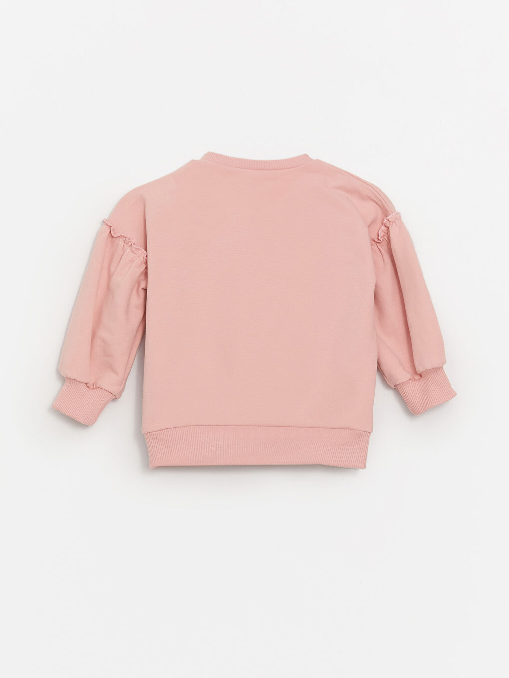 LCW baby Pembe Bisiklet Yaka Uzun Kollu Kız Bebek Sweatshirt ve Eşofman Alt 2'li Takım - 4