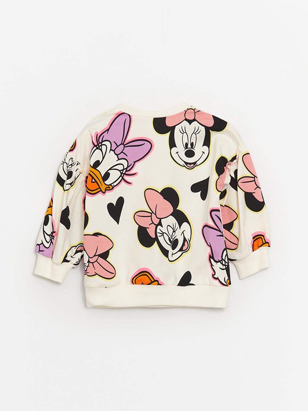 LCW baby Krem Baskılı Bisiklet Yaka Uzun Kollu Minnie Mouse Baskılı Kız Bebek Sweatshirt ve Tayt 2'li Takım - 4