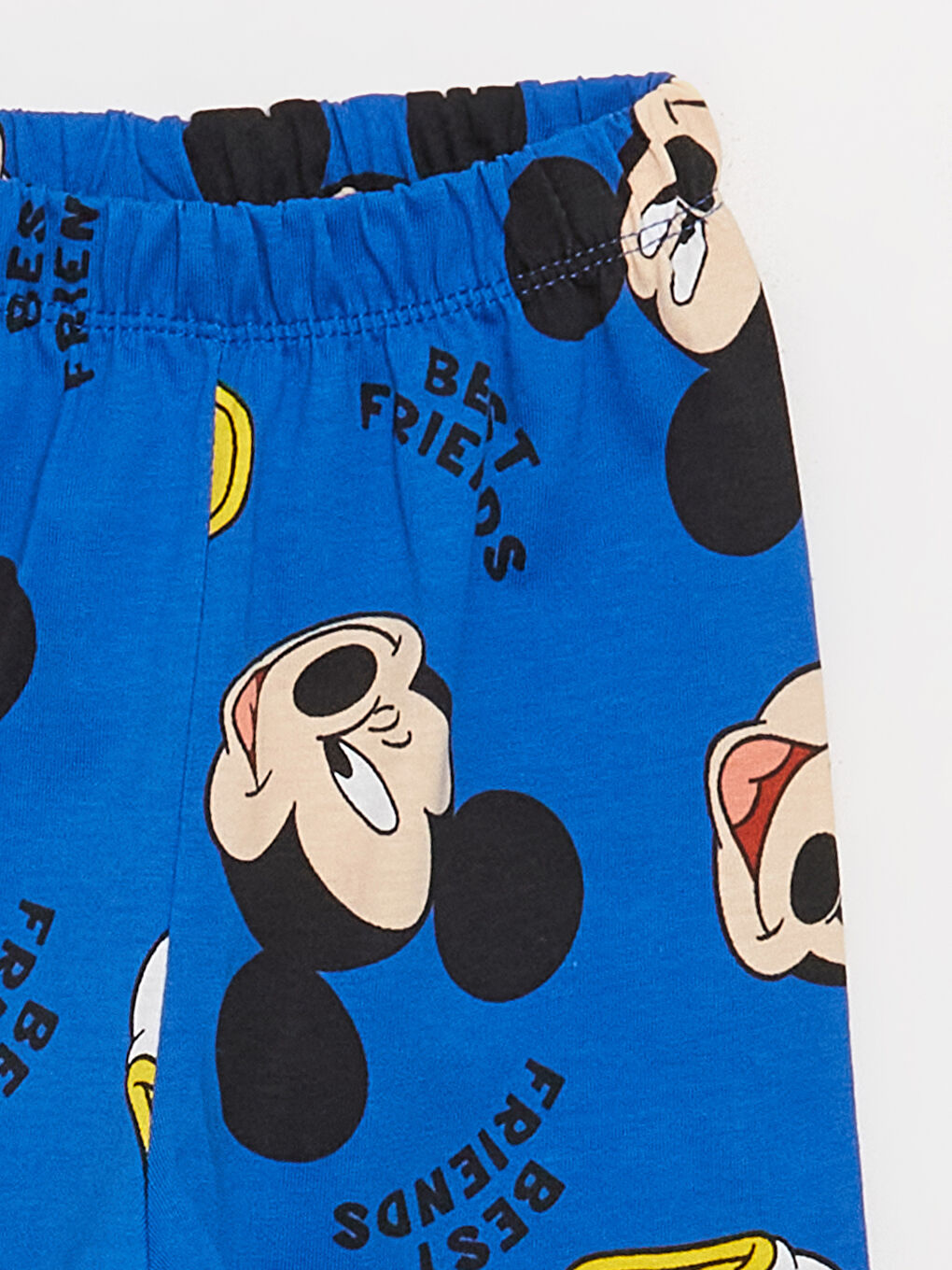 LCW baby Koyu Mavi Baskılı Gömlek Yaka Uzun Kollu Mickey Mouse Baskılı Erkek Bebek Pijama Takım - 5