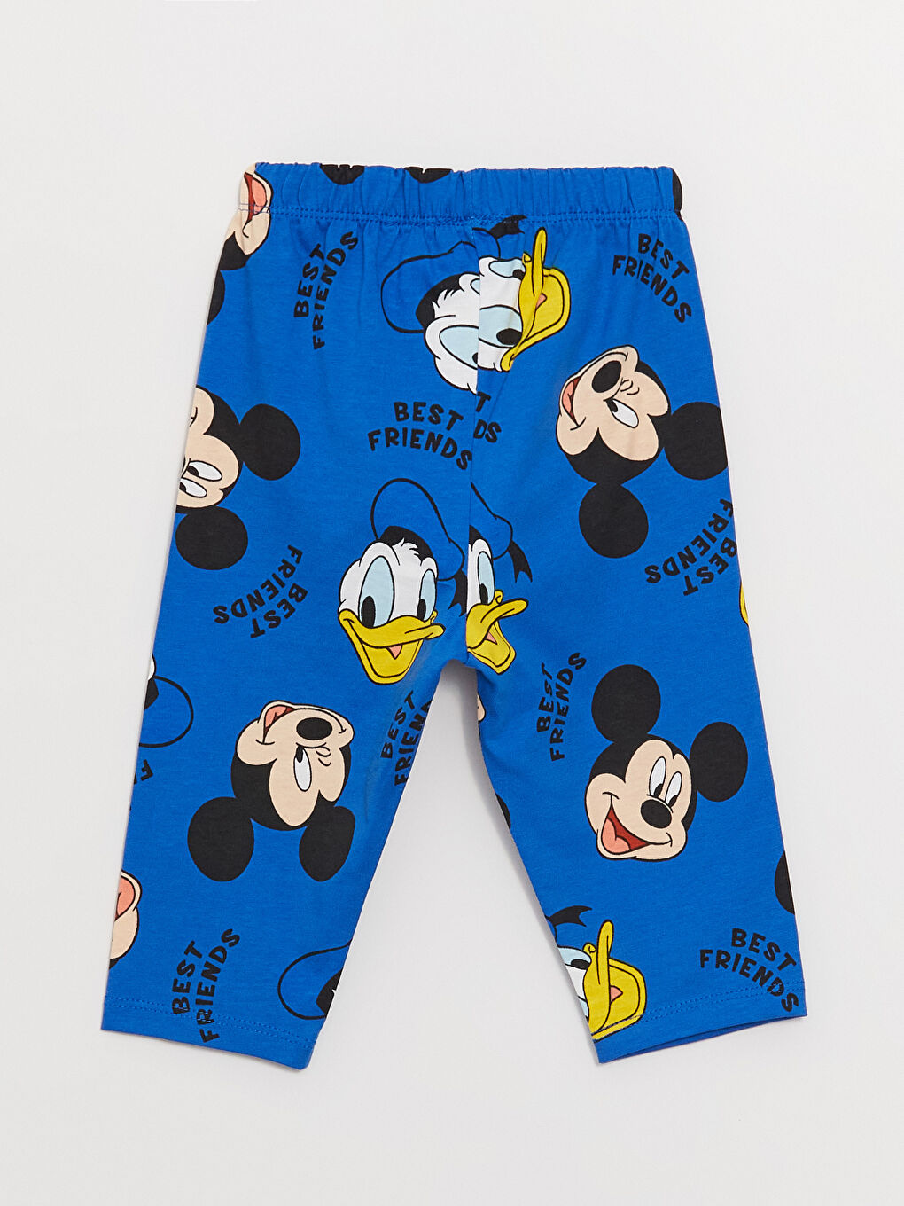 LCW baby Koyu Mavi Baskılı Gömlek Yaka Uzun Kollu Mickey Mouse Baskılı Erkek Bebek Pijama Takım - 6