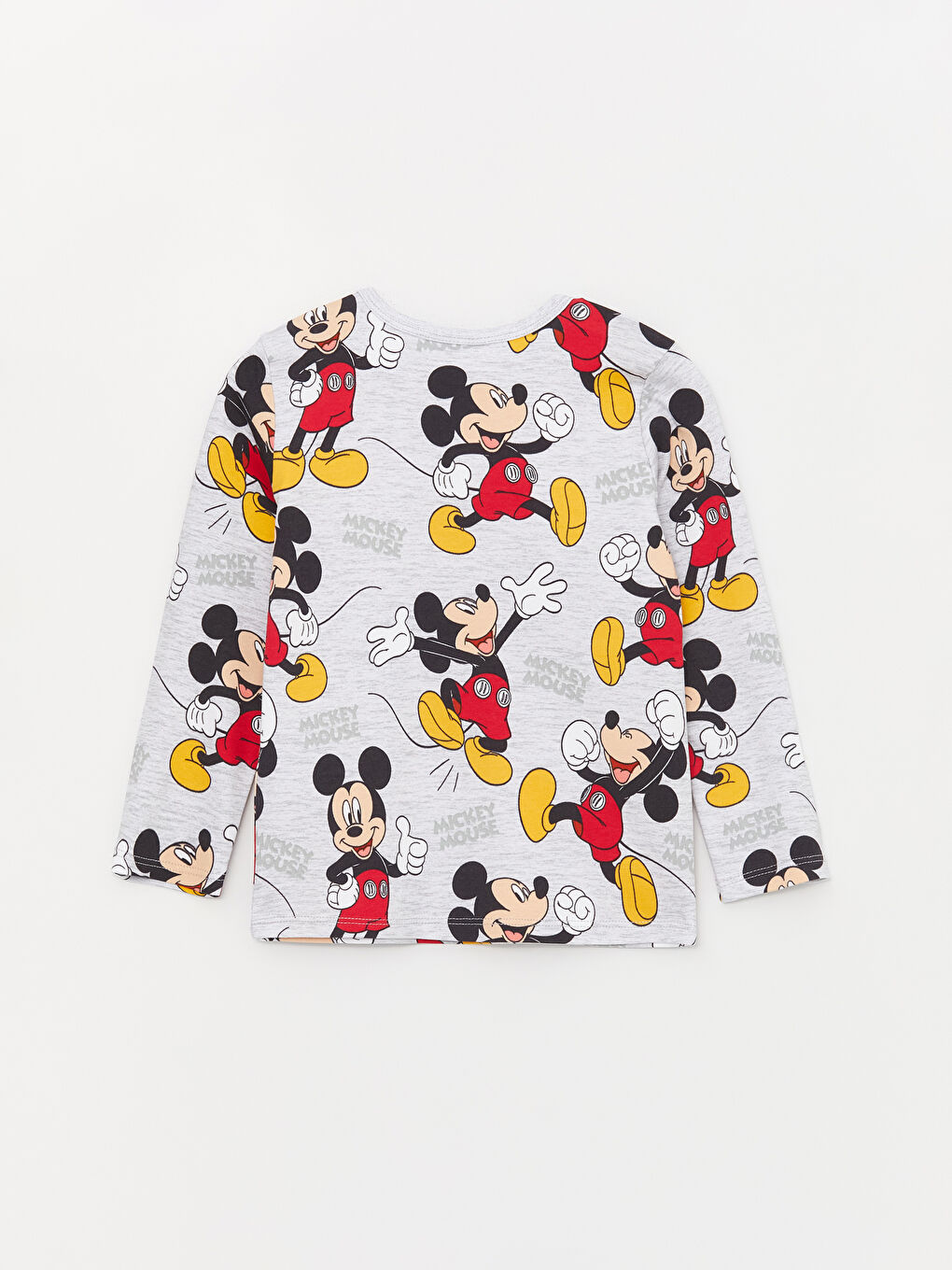 LCW baby Gri Bisiklet Yaka Uzun Kollu Mickey Mouse Baskılı Erkek Bebek Pijama Takım - 2