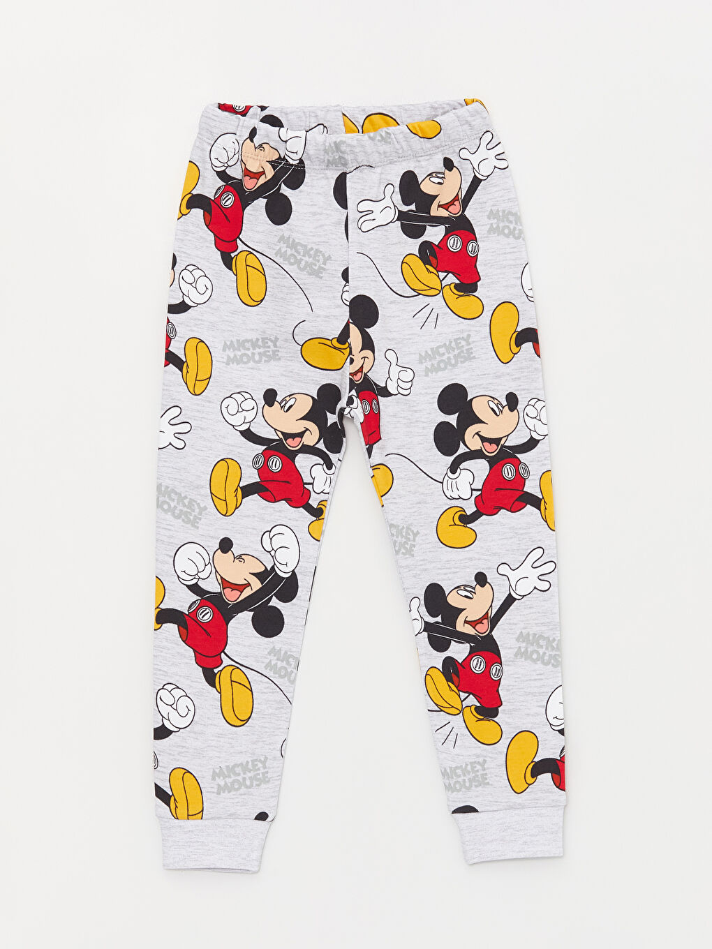 LCW baby Gri Bisiklet Yaka Uzun Kollu Mickey Mouse Baskılı Erkek Bebek Pijama Takım - 3