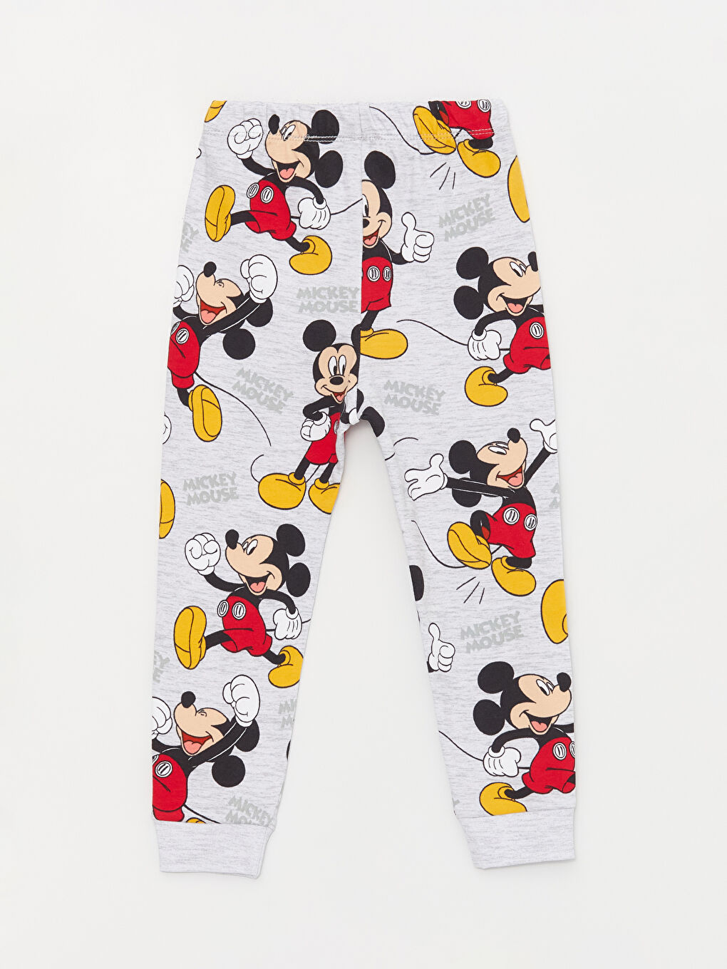 LCW baby Gri Bisiklet Yaka Uzun Kollu Mickey Mouse Baskılı Erkek Bebek Pijama Takım - 4