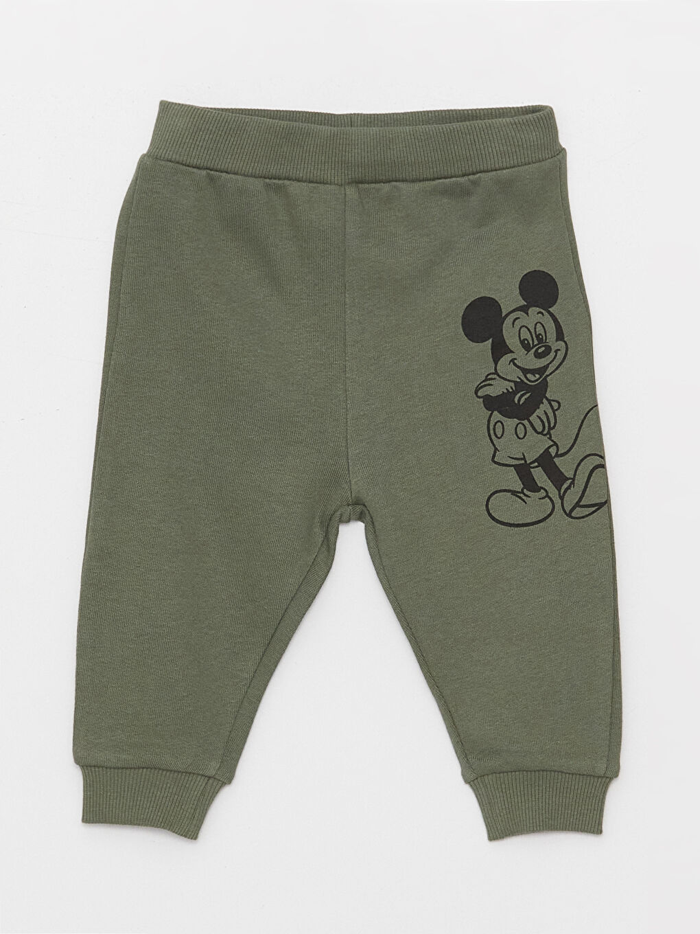 LCW baby Yeşil Kapüşonlu Uzun Kollu Mickey Mouse Baskılı Erkek Bebek Sweatshirt ve Eşofman Alt 2'li - 3