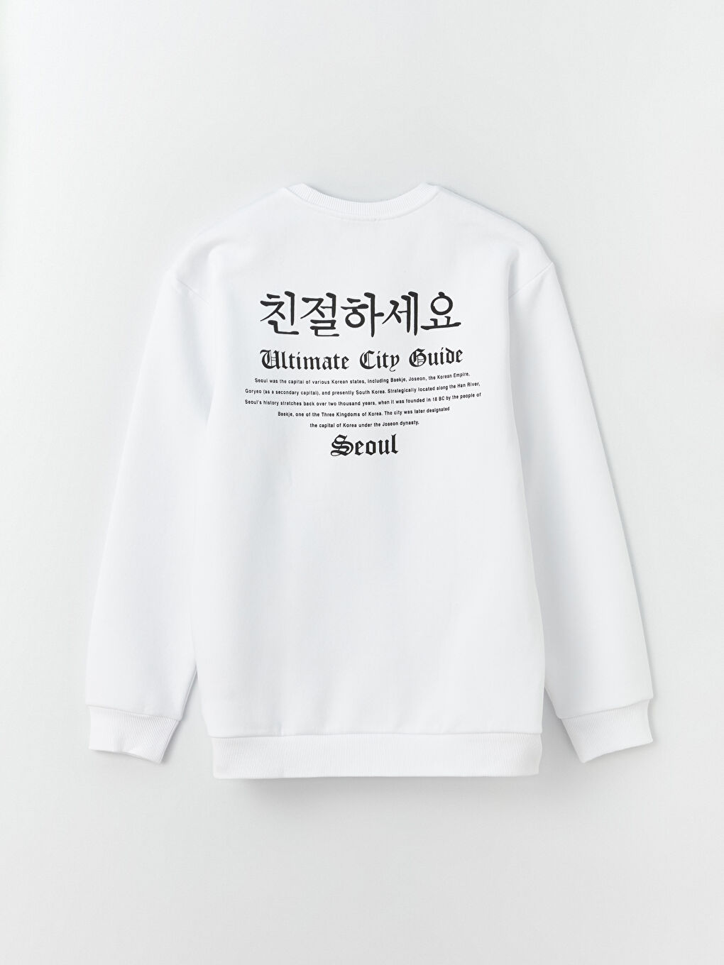 XSIDE Beyaz Bisiklet Yaka Uzun Kollu Baskılı Erkek Sweatshirt - 6