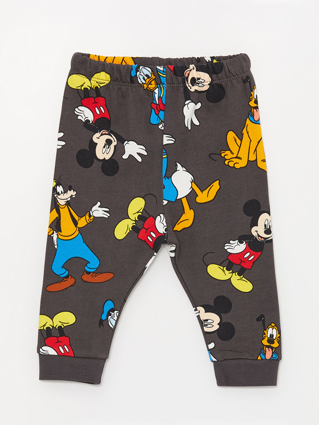 LCW baby Antrasit Baskılı Bisiklet Yaka Disney Baskılı Erkek Bebek Pijama Takımı - 3