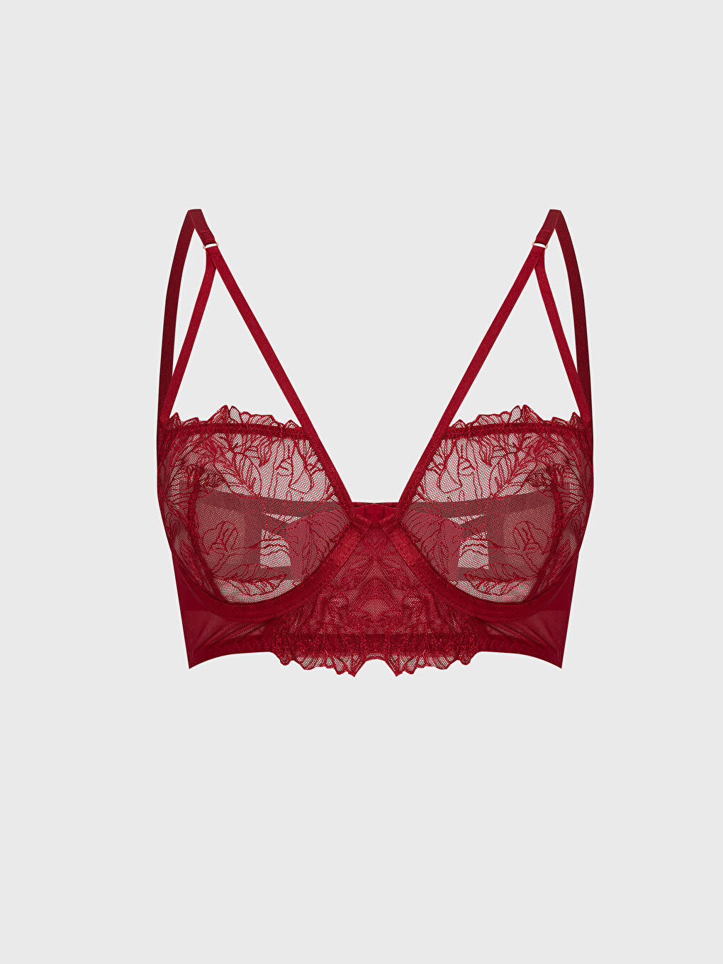 LCW DREAM Kırmızı Balenli Dolgusuz Dantelli Bralet