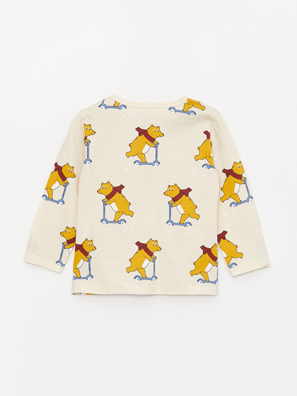 Sarı Bisiklet Yaka Uzun Kollu Erkek Bebek Pijama Takım 2'li-6