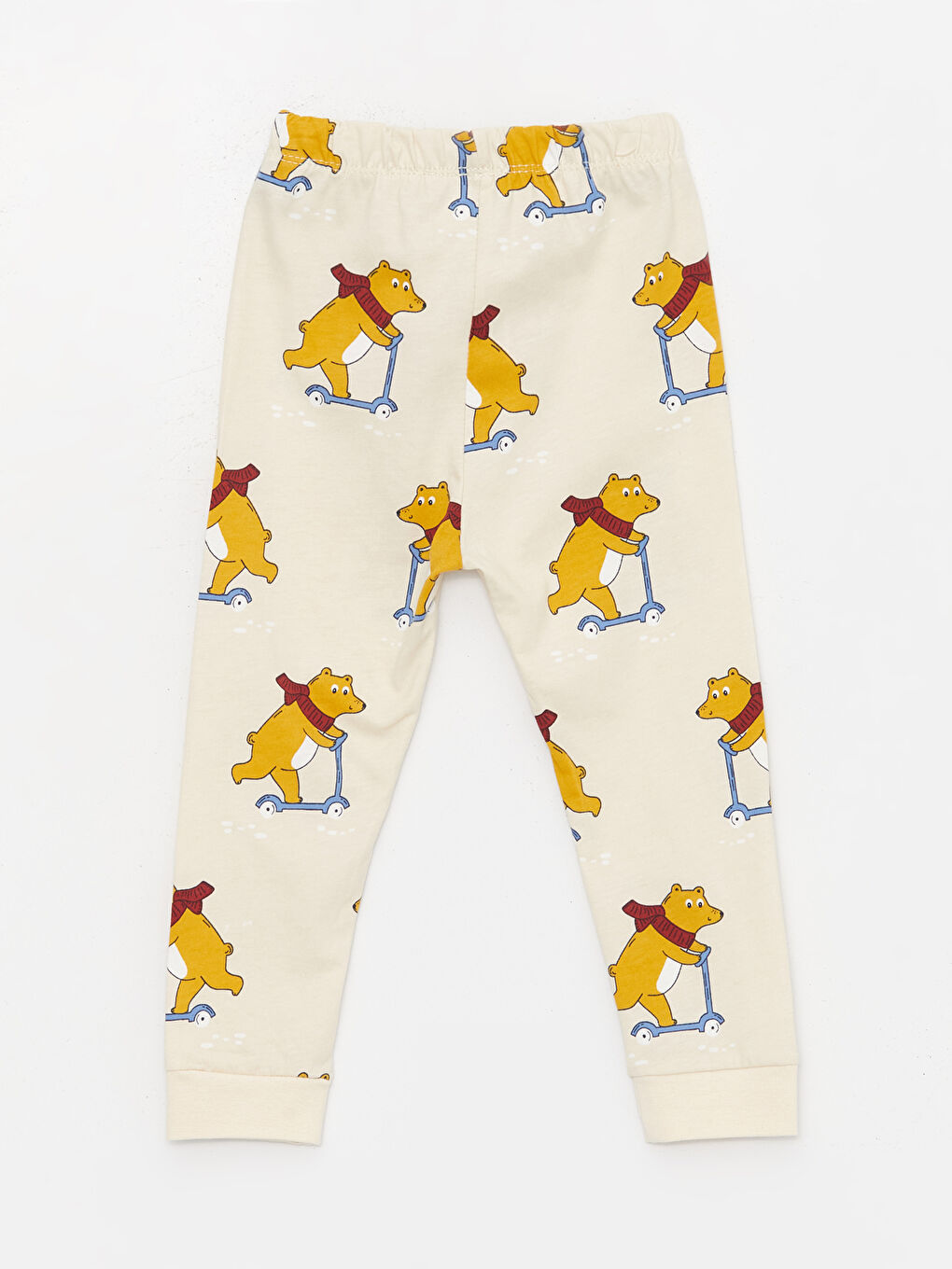 Sarı Bisiklet Yaka Uzun Kollu Erkek Bebek Pijama Takım 2'li-8