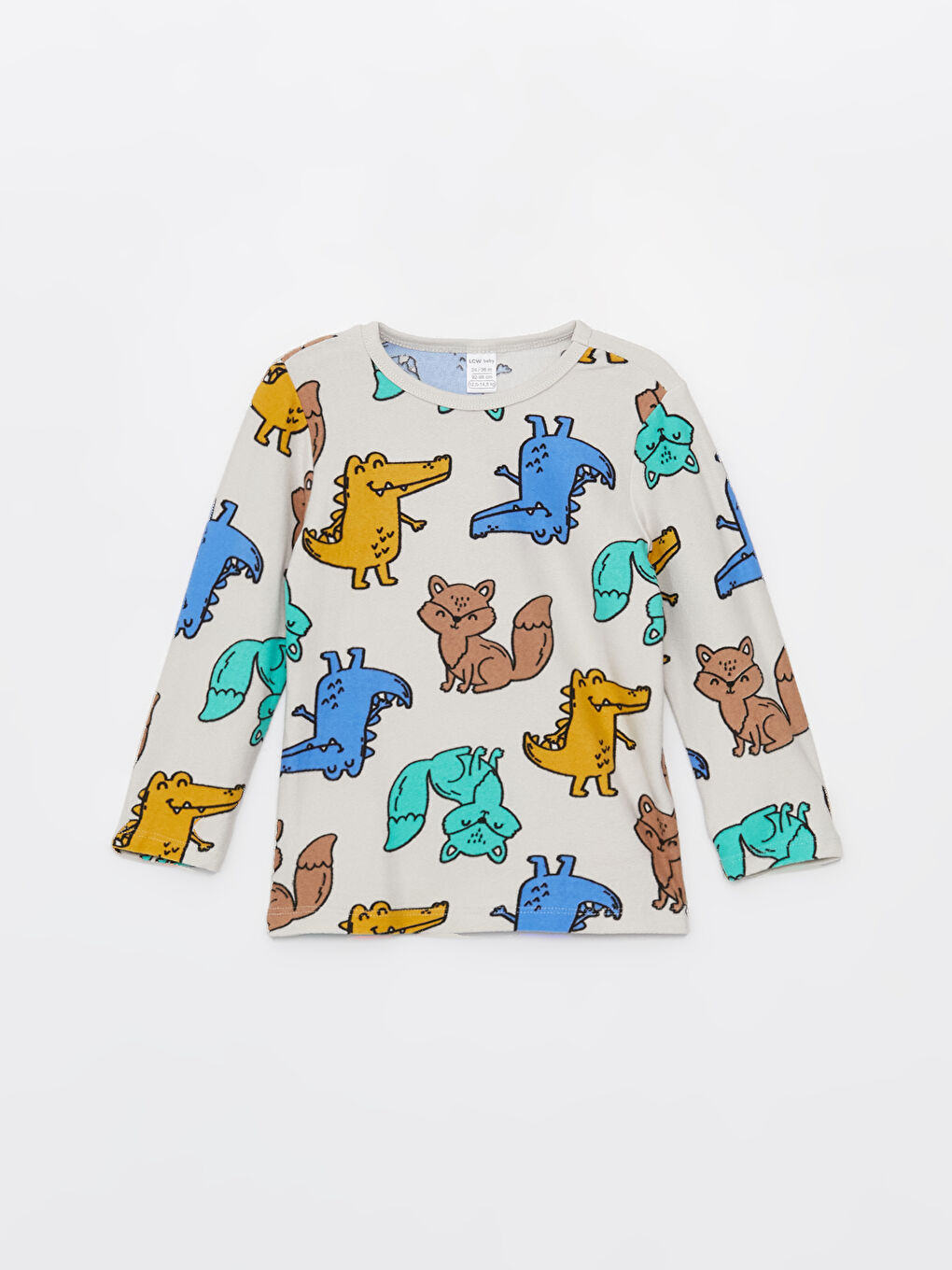 Crew Neck Long Sleeve Patterned Baby Boys' Pyjama Set-1