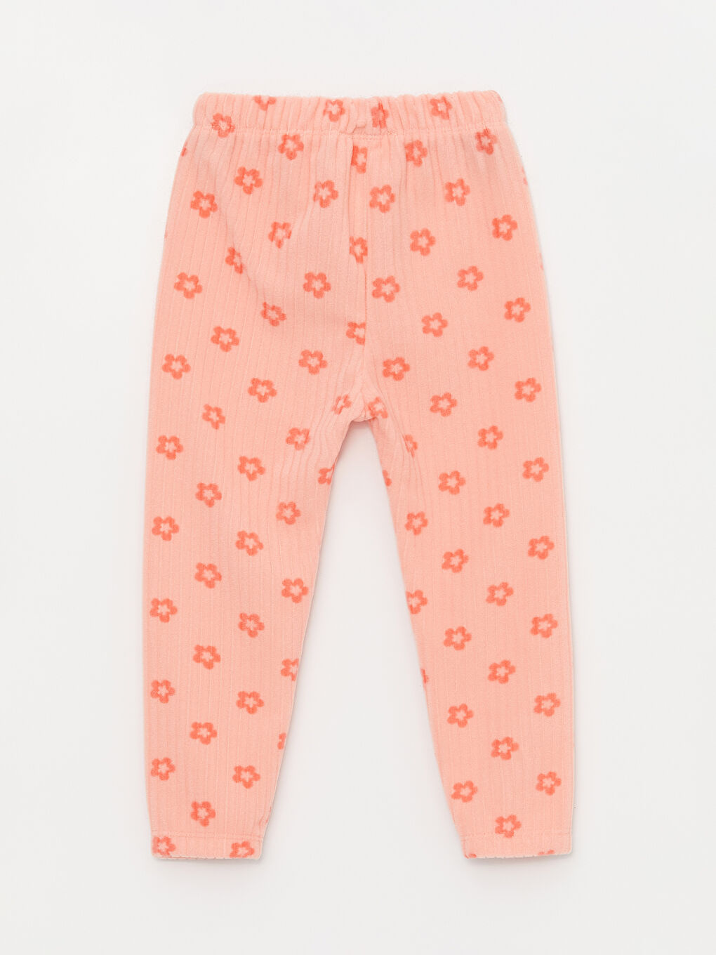 LCW baby Pembe Bisiklet Yaka Çiçekli Polar Kız Bebek Pijama Takım - 4