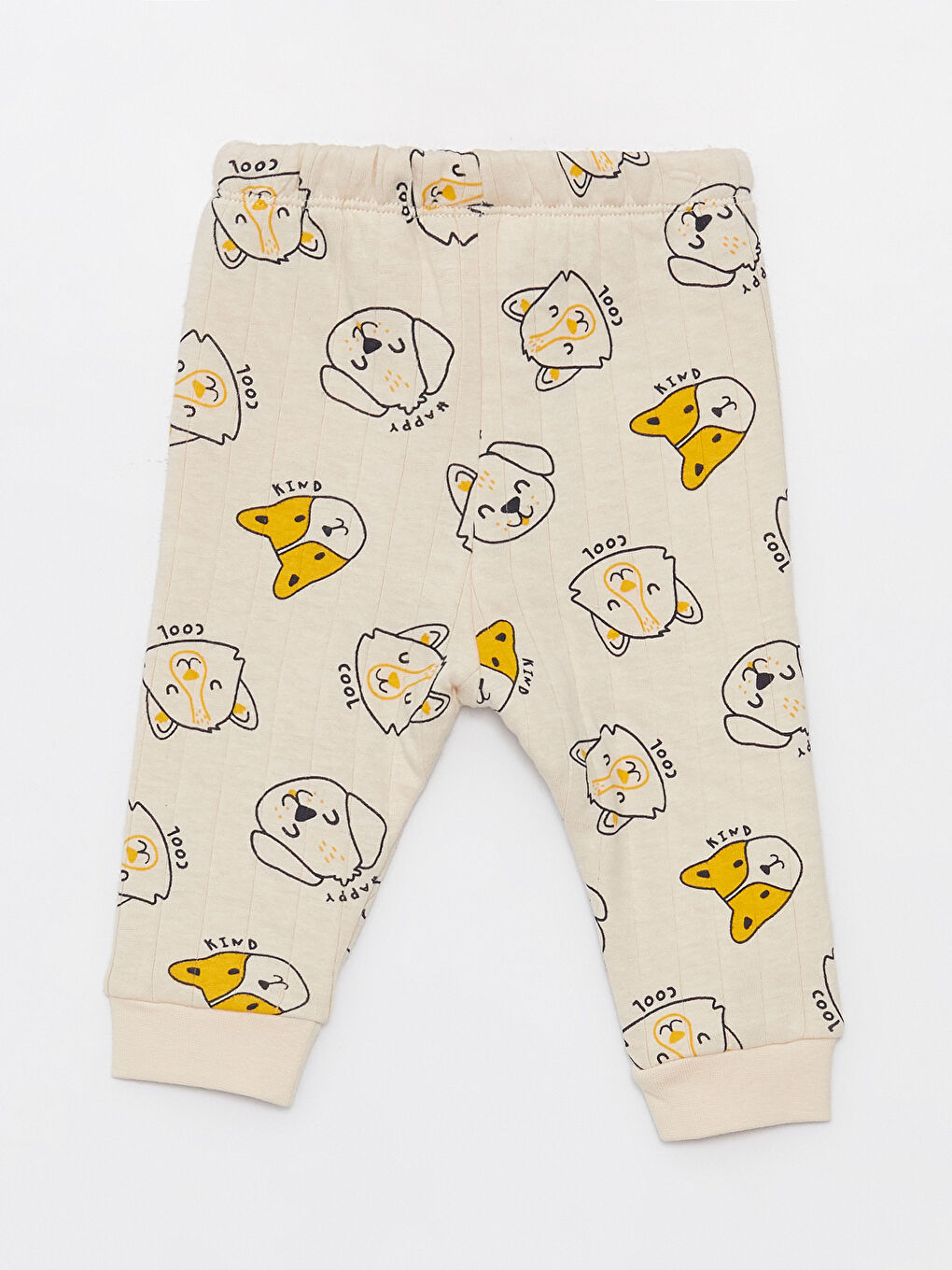 LCW baby Bej Bisiklet Yaka Uzun Kollu Desenli Erkek Bebek Pijama Takımı - 6