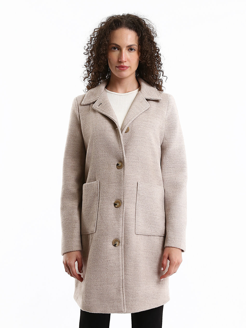 Shirt Neck Regular Long Sleeve Women's Cachet Coat