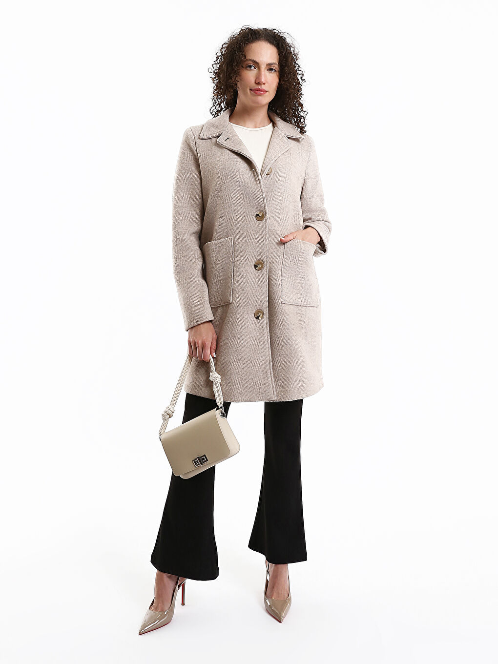 Shirt Neck Regular Long Sleeve Women's Cachet Coat-1