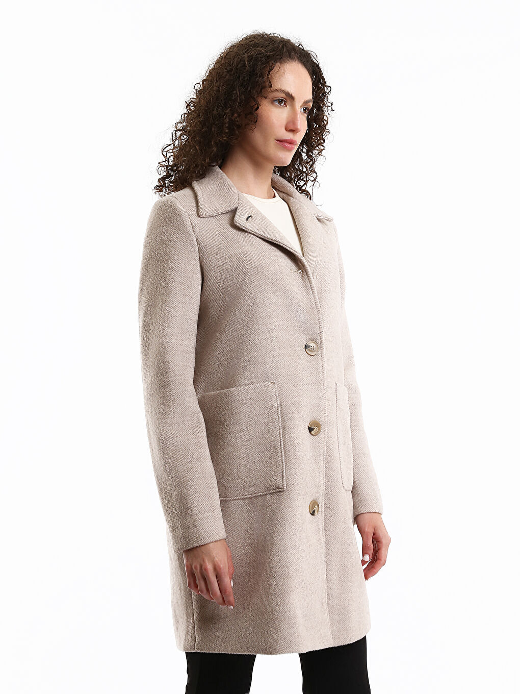 Shirt Neck Regular Long Sleeve Women's Cachet Coat-3