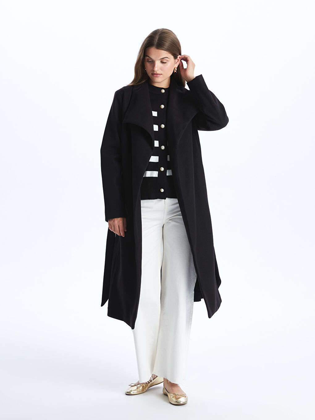 بالطو ياقة الجاكيت للسيدات كاشيه-1