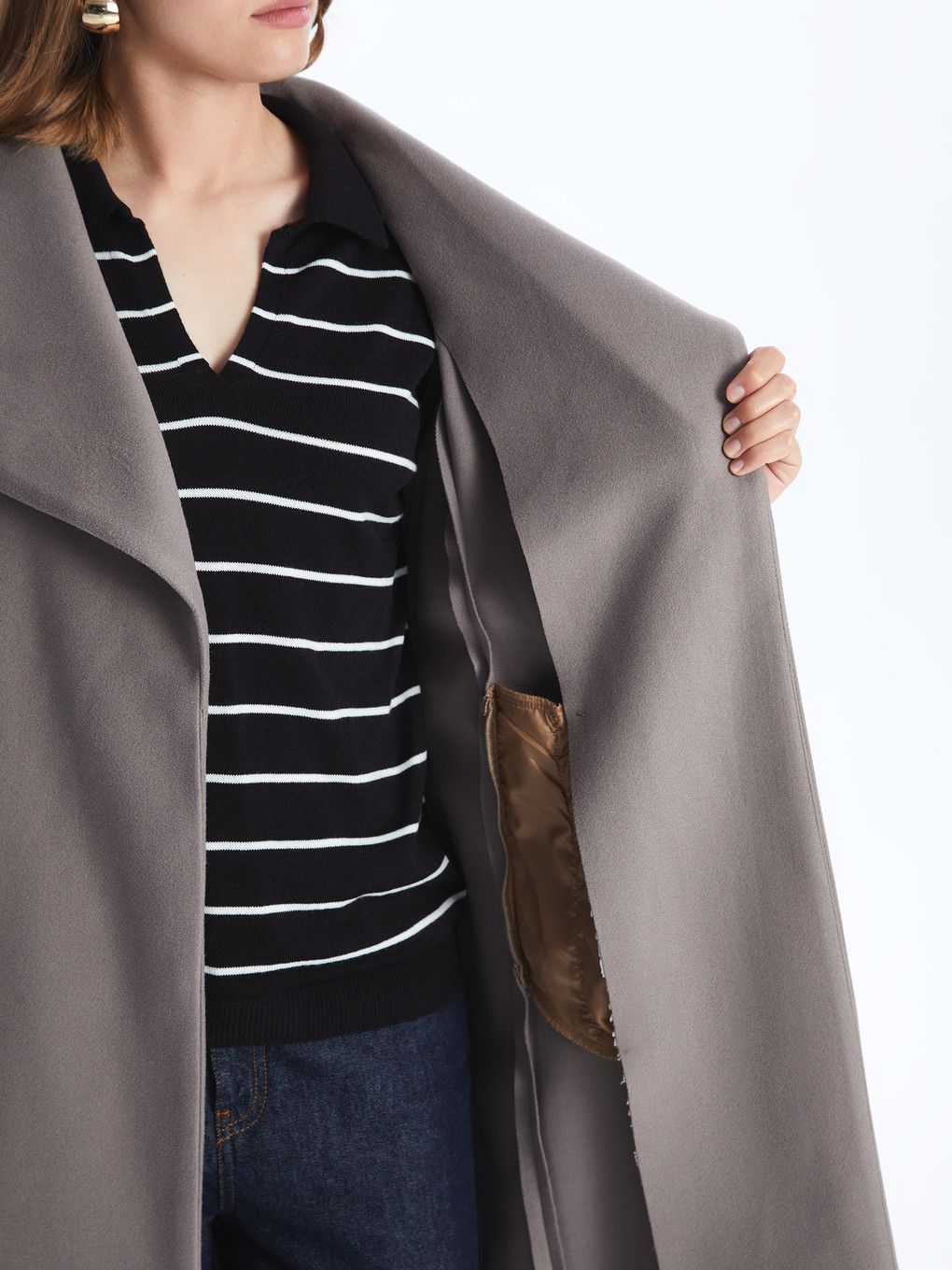 Jacket Collar Women's Cachet Overcoat-9