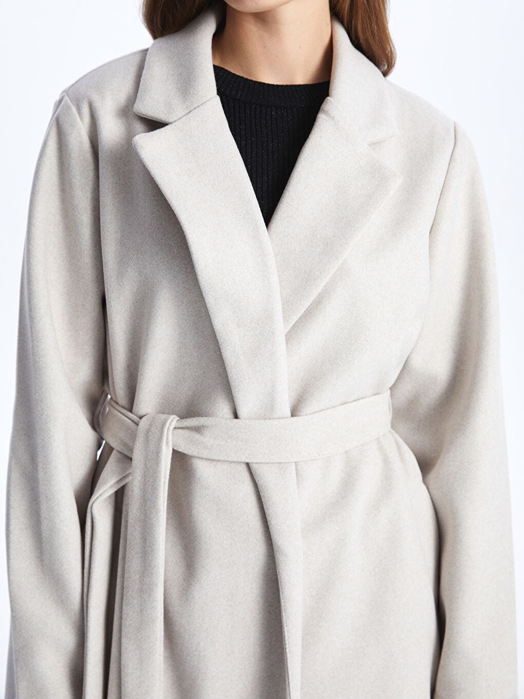 Manteau Cachet à Col Veste pour Femmes-2