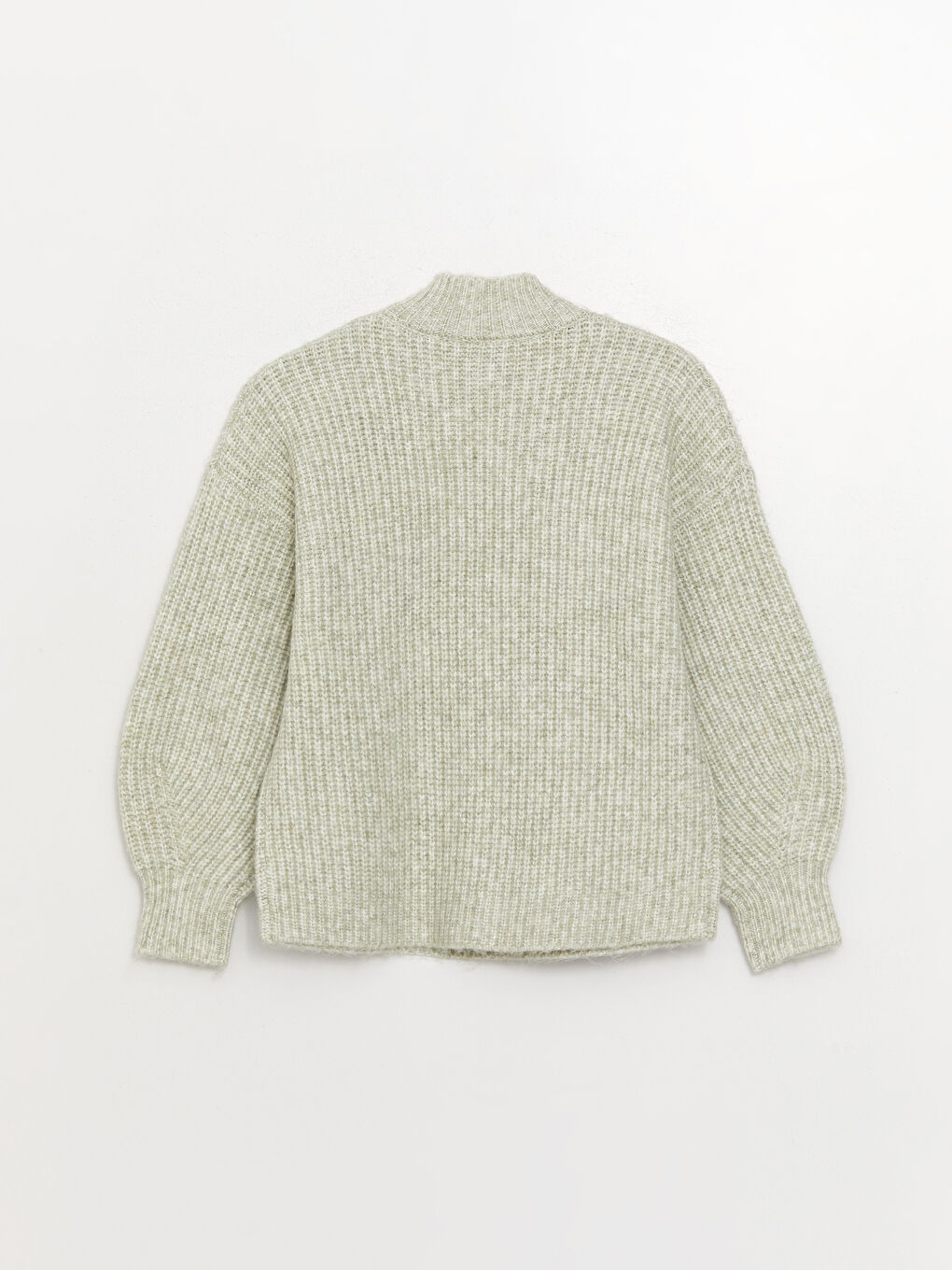 LCWAIKIKI Basic Halber Rollkragen Selbstgemustert Langarm Damen Strickpullover -W3BK90Z8-FSV