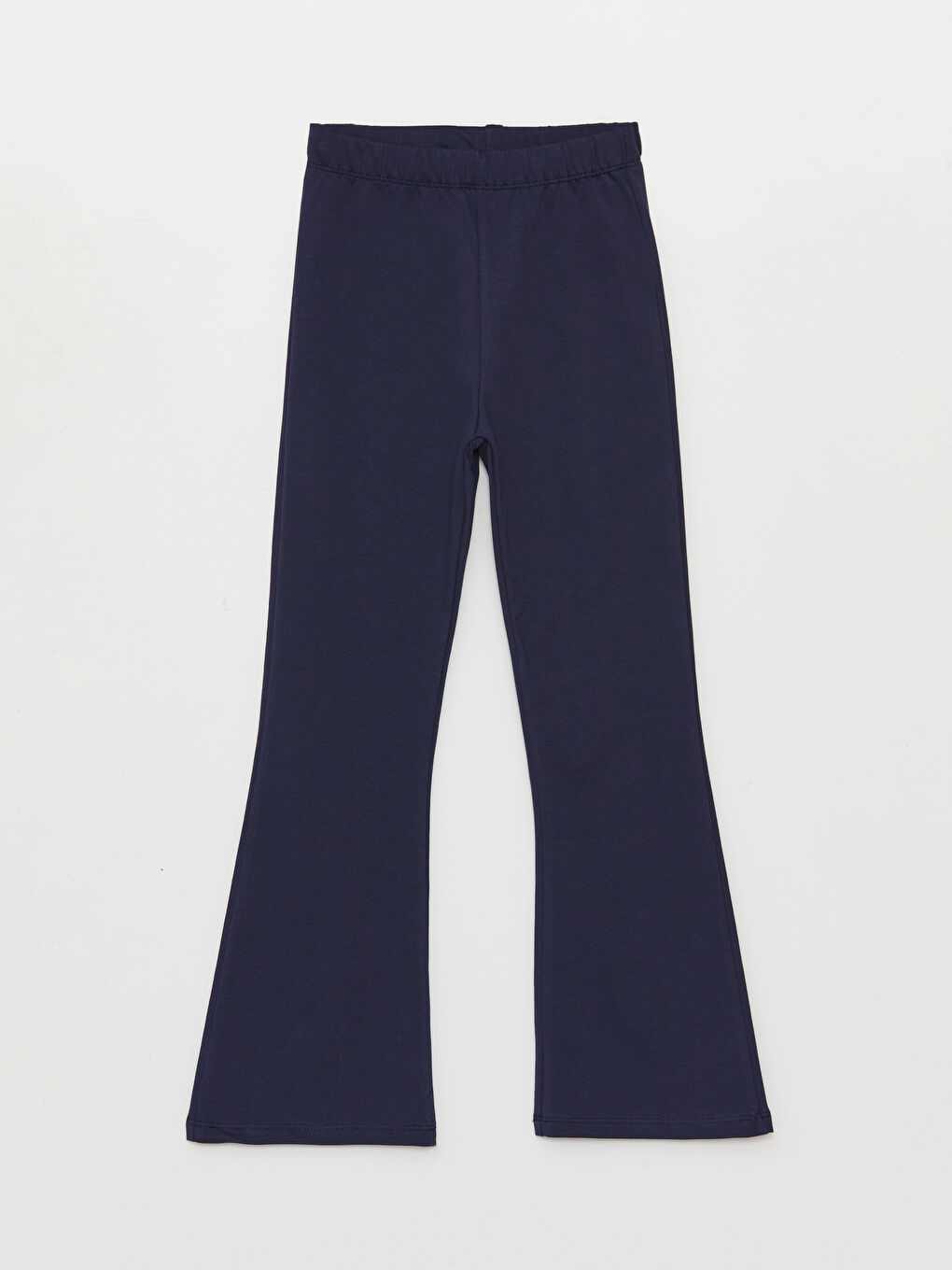 Lacivert Beli Lastikli Basic İspanyol Paça Kız Çocuk Tayt