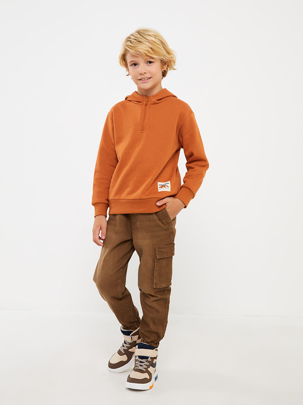 Relaxed Fit Printed Boys' Hoodie-2