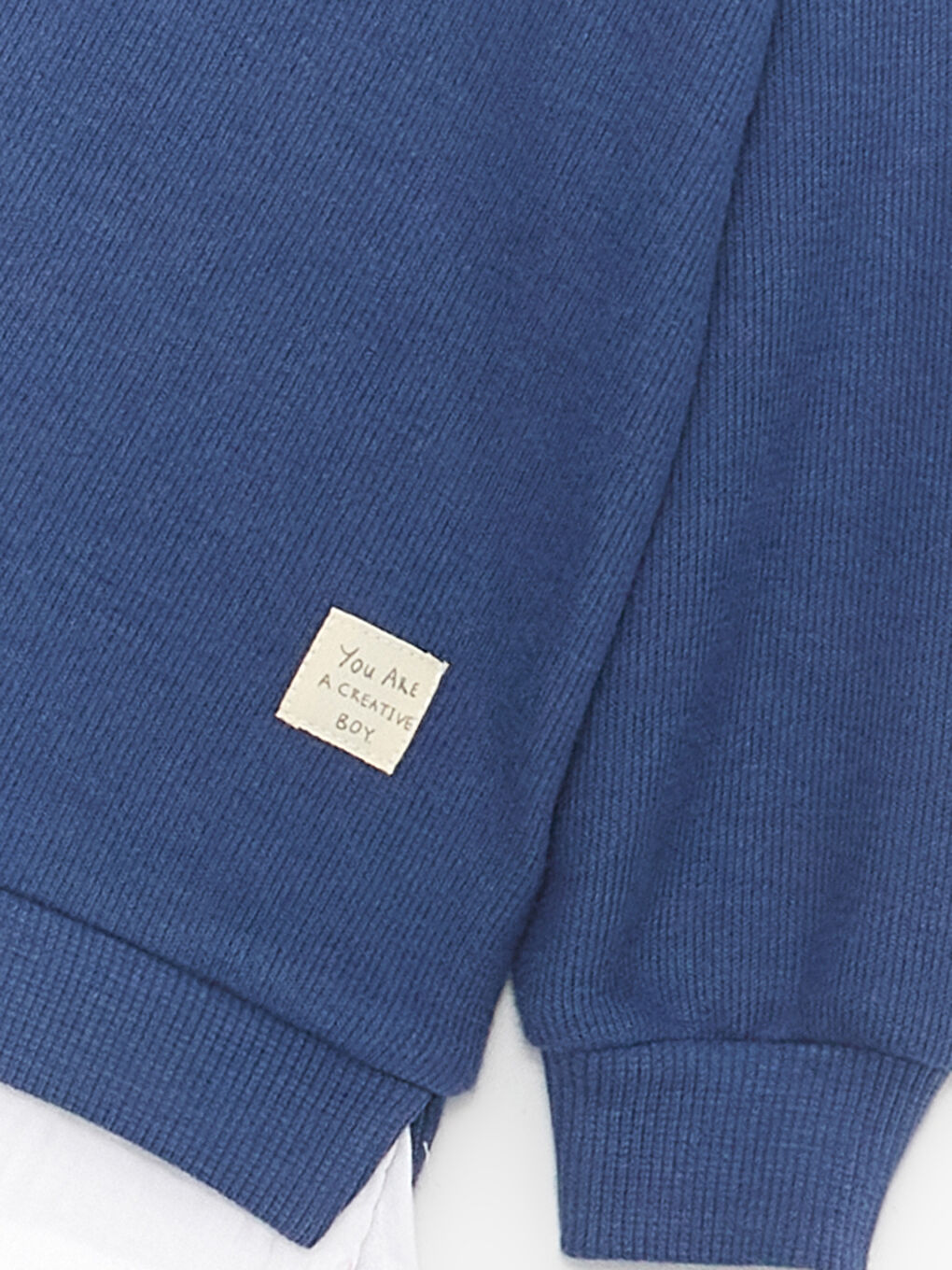 Mavi Bisiklet Yaka Uzun Kollu Erkek Bebek Sweatshirt ve Pantolon 2'li Takım-3