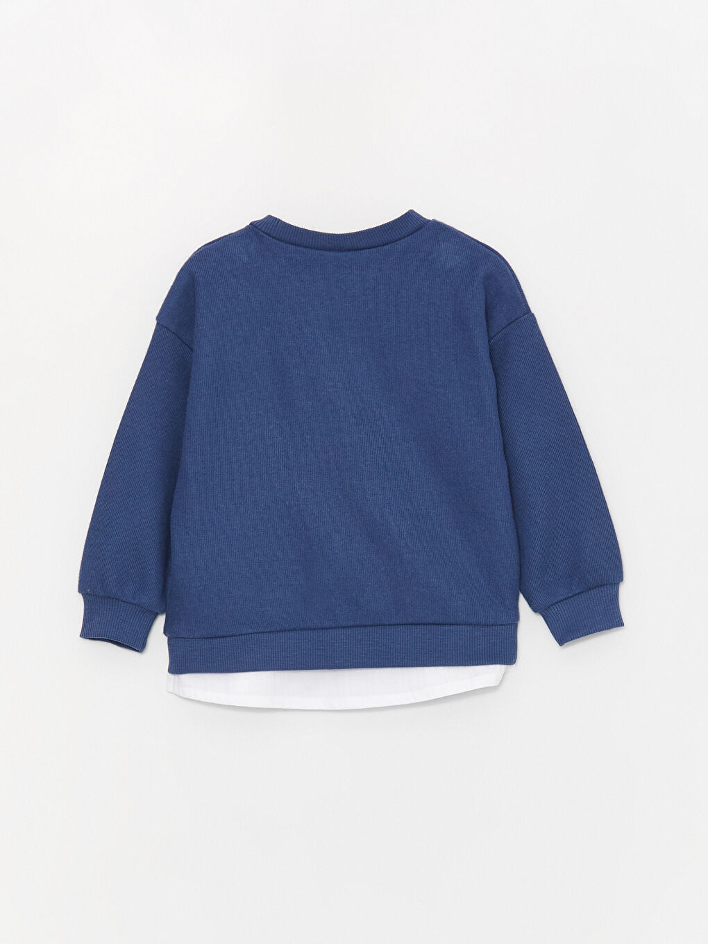 Mavi Bisiklet Yaka Uzun Kollu Erkek Bebek Sweatshirt ve Pantolon 2'li Takım-4