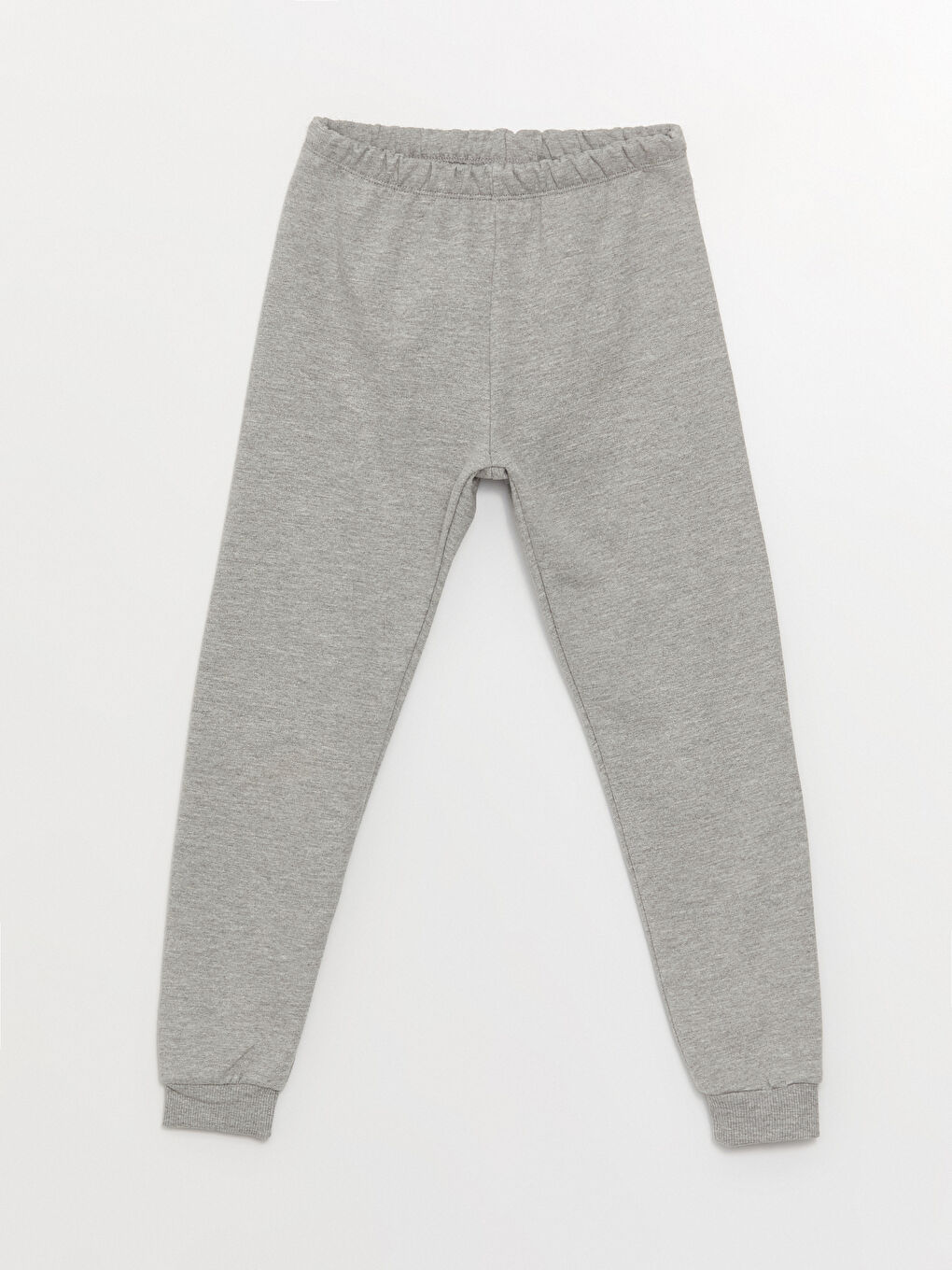 Gri Bisiklet Yaka Baskılı Uzun Kollu Kız Çocuk Pijama Takımı-2