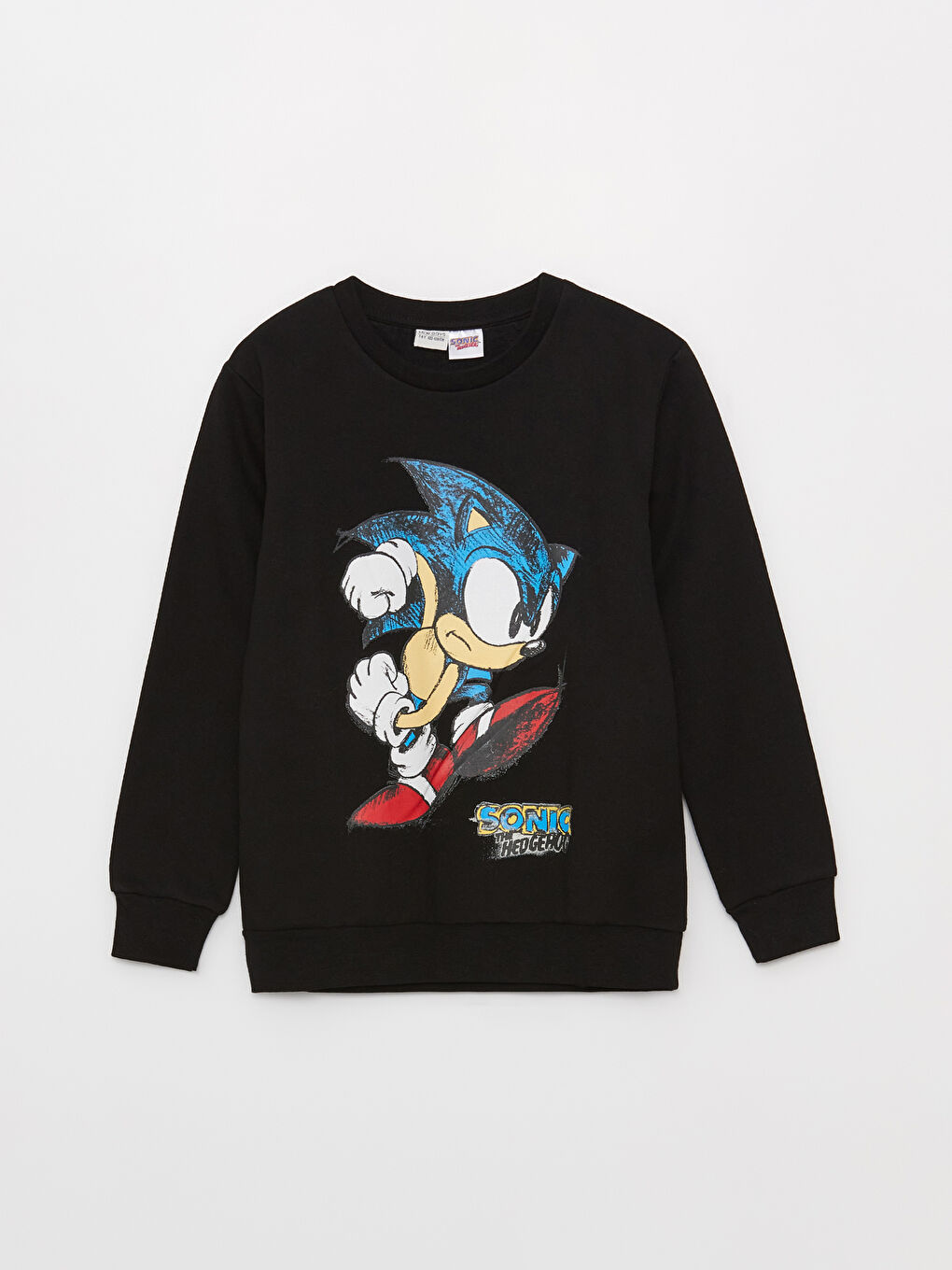 LCW Kids Yeni Siyah Bisiklet Yaka Baskılı Uzun Kollu Erkek Çocuk Sweatshirt